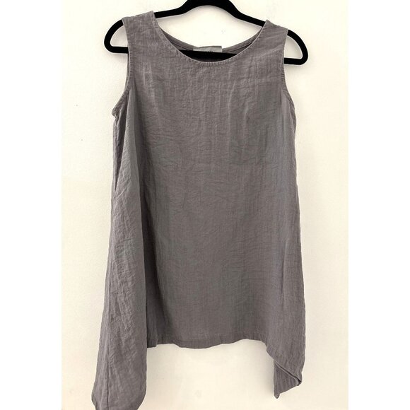 Eleven Stitch Design Women's Gray Asymmetrical Tunic Dress Size XS Lagenlook - Picture 1 of 3